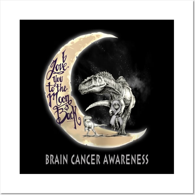 brain cancer dinosaur moon Wall Art by TeesCircle